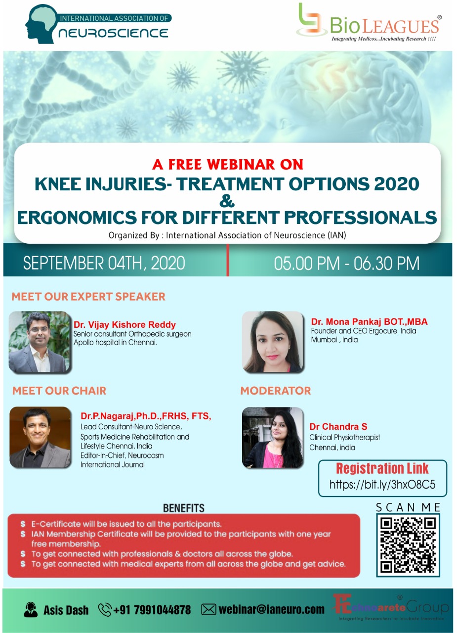 Knee injuries – Treatment options 2020 & Ergonomics for different professionals